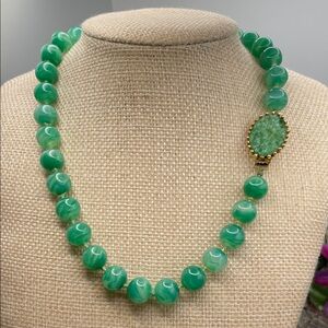 Jomaz Jade glass necklace vintage A32 🔥
